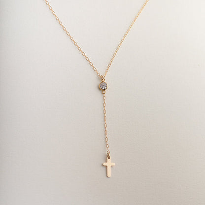 Jesus small cross pendant women's necklace
