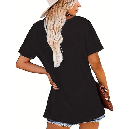 Women Cross Christmas Graphic Short Sleeve Tee Tops Christian Faith T-Shirt