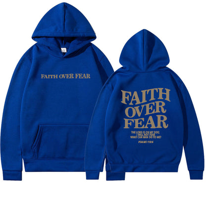 Faith Over Fear Christian Hoodie Bible Verse Sweatshirt Unisex Aesthetic Clothes